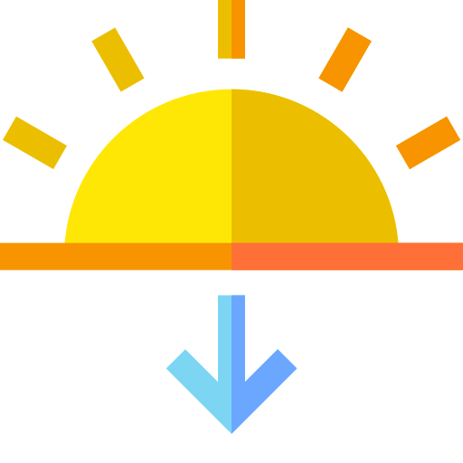 le coucher du soleil Basic Straight Flat Icône