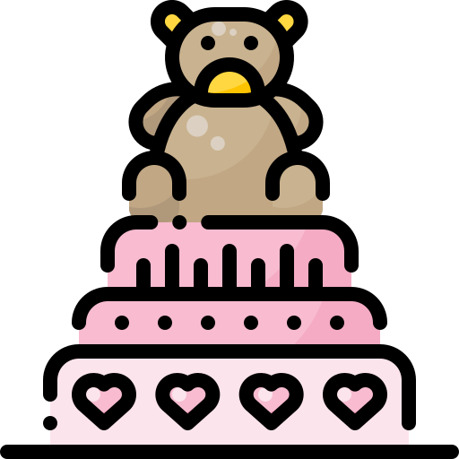 gâteau d'anniversaire Pixelmeetup Lineal Color Icône