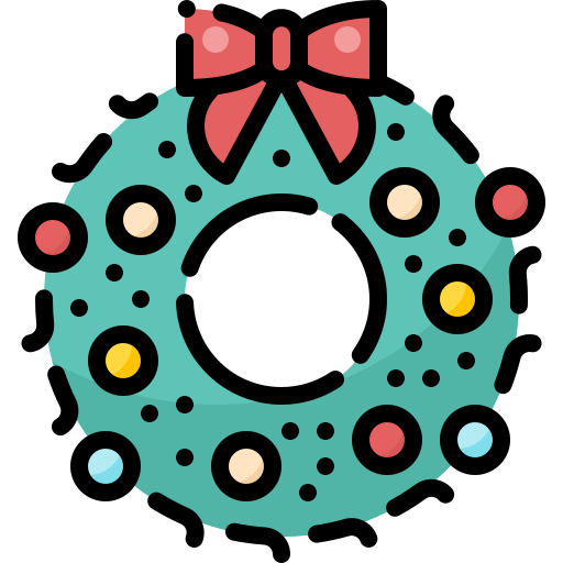 corona de navidad Pixelmeetup Lineal Color icono