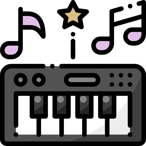 pianino elektryczne Pixelmeetup Lineal Color ikona