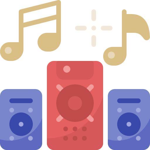 음악 스피커 Pixelmeetup Flat icon