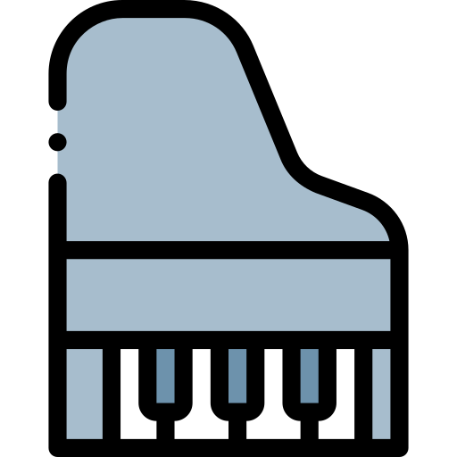 Piano Detailed Rounded Lineal color icon
