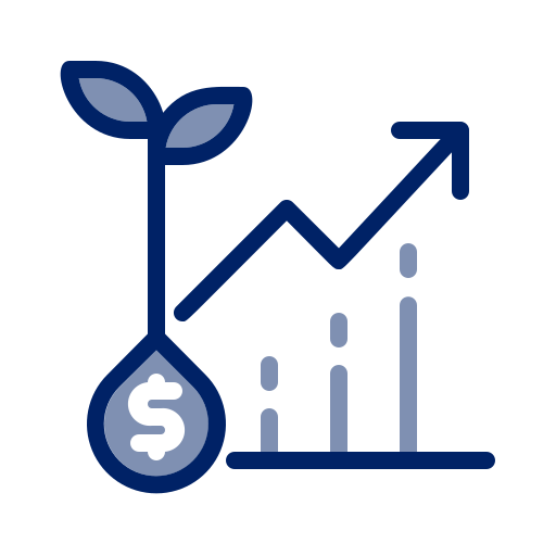 Growth graph Generic Blue icon