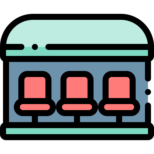 Bench Detailed Rounded Lineal color icon