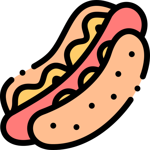 Hot dog Detailed Rounded Lineal color icon