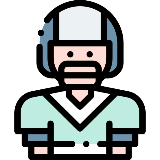 American football player Detailed Rounded Lineal color icon