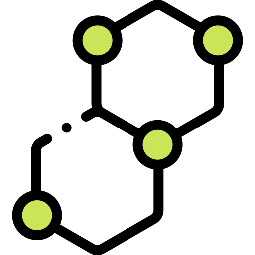 분자 Detailed Rounded Lineal color icon