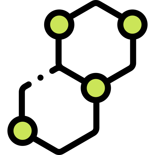 molekularny Detailed Rounded Lineal color ikona