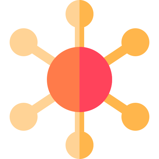 netwerk Basic Straight Flat icoon