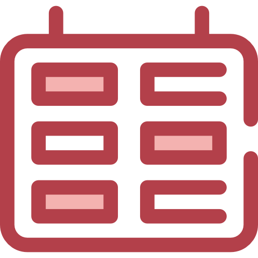 Schedules Monochrome Red icon
