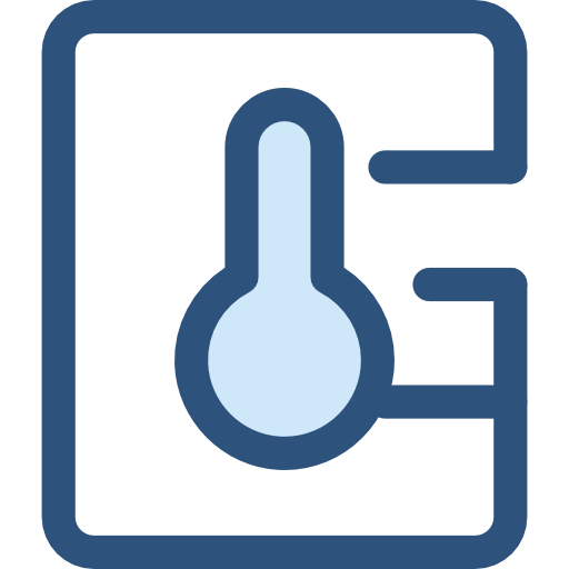 Thermometer Monochrome Blue icon