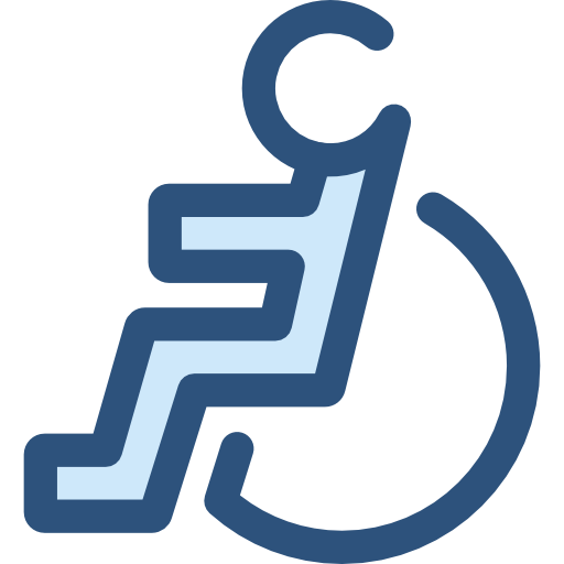 Wheelchair Monochrome Blue icon