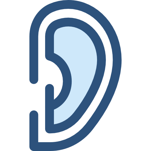 Ear Monochrome Blue icon