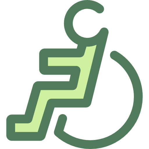 fauteuil roulant Monochrome Green Icône