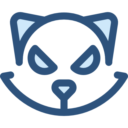 gato Monochrome Blue Ícone