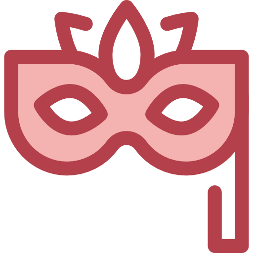 máscaras de carnaval Monochrome Red Ícone