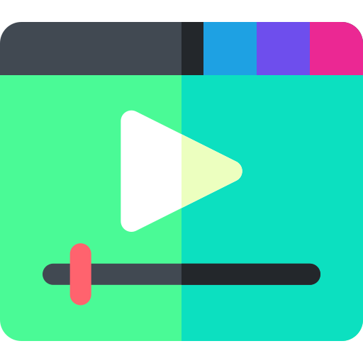 video Basic Rounded Flat icono