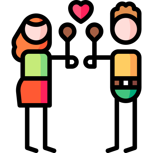 Couple Puppet Characters Lineal Color icon