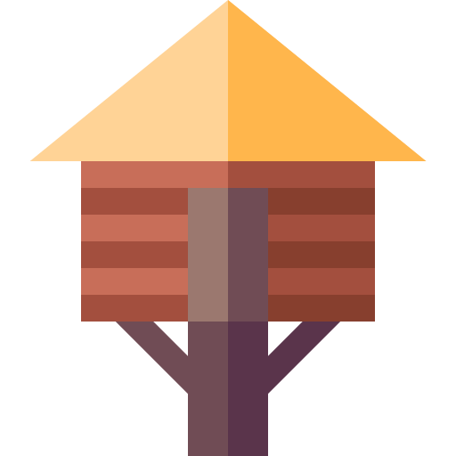 domek na drzewie Basic Straight Flat ikona
