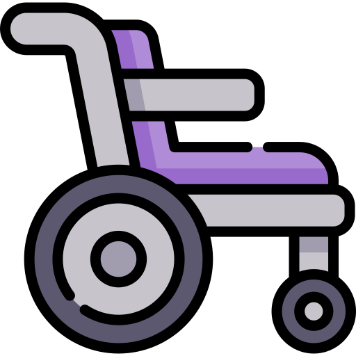 wózek inwalidzki Kawaii Lineal color ikona