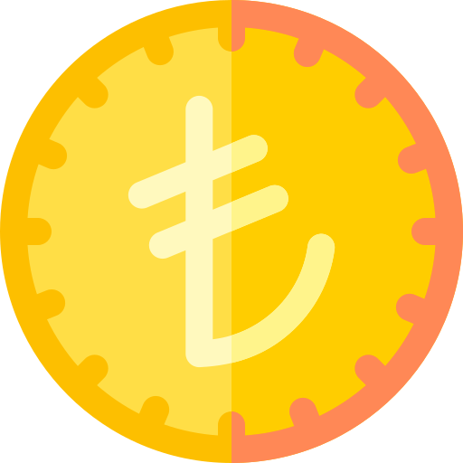 Turkish lira Basic Rounded Flat icon