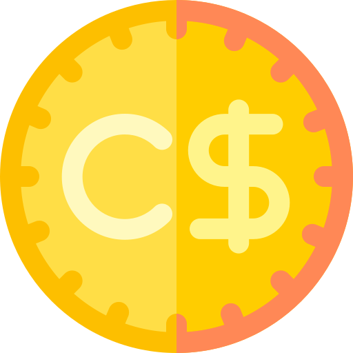 dolar kanadyjski Basic Rounded Flat ikona