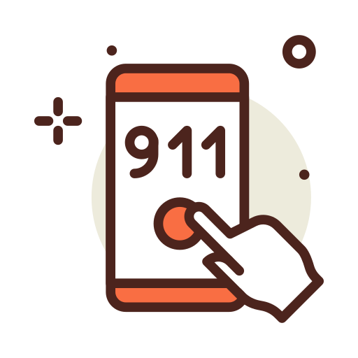 911 bellen Darius Dan Lineal Color icoon