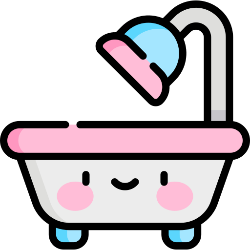 vasca da bagno Kawaii Lineal color icona