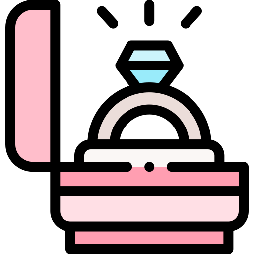 anello di fidanzamento Detailed Rounded Lineal color icona