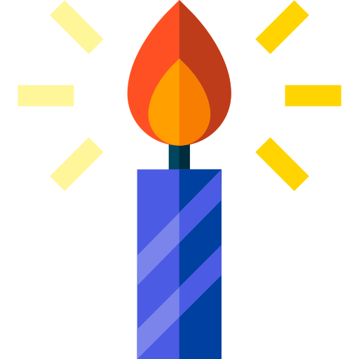 Свеча на день рождения Basic Straight Flat иконка