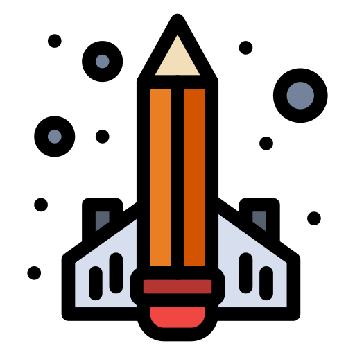 raket Flatart Icons Lineal Color icoon
