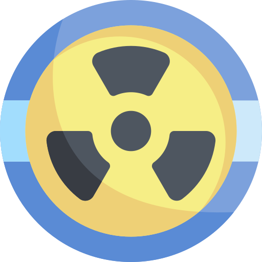 radiación Kawaii Flat icono