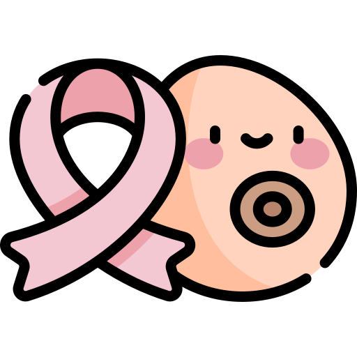 tumore al seno Kawaii Lineal color icona