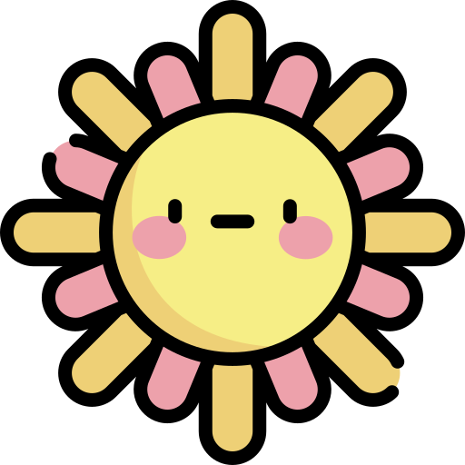 Sun Kawaii Lineal color icon