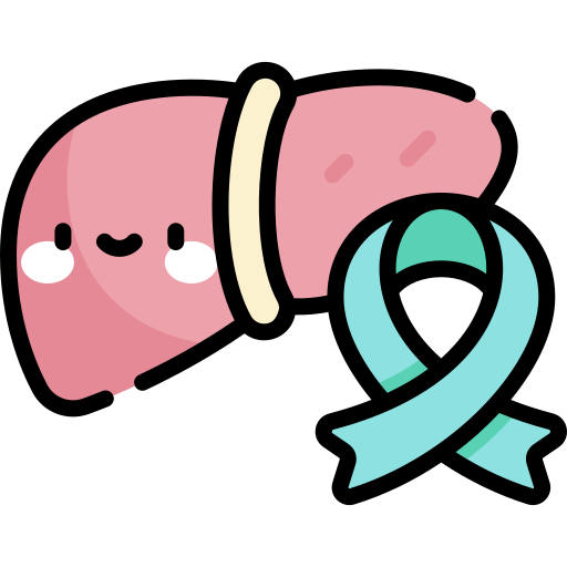hígado Kawaii Lineal color icono