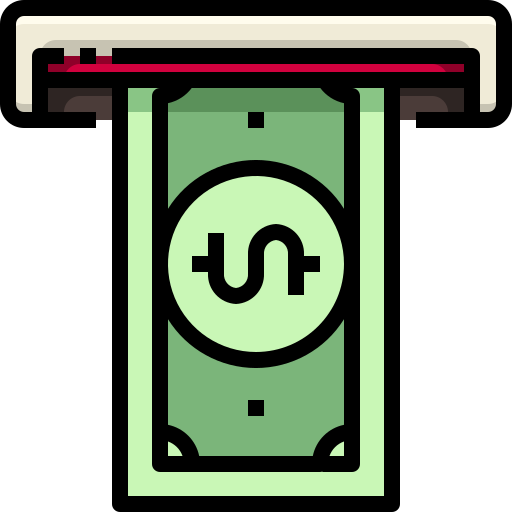 geldautomat Justicon Lineal Color icon