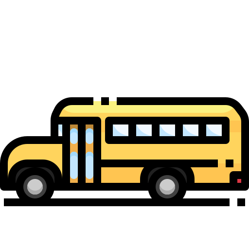 Ônibus escolar Justicon Lineal Color Ícone
