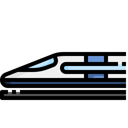 pociąg ekspresowy Justicon Lineal Color ikona