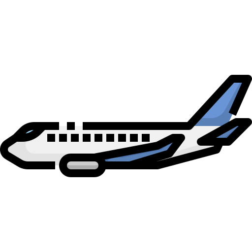 vliegtuig Justicon Lineal Color icoon