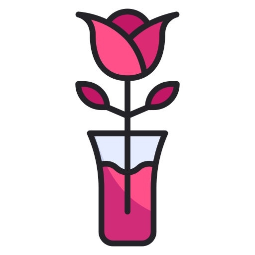 Rose Generic Outline Color icon