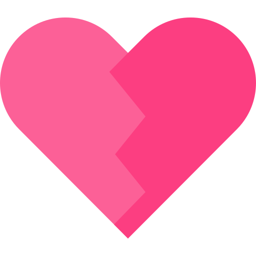 Broken heart Basic Straight Flat icon