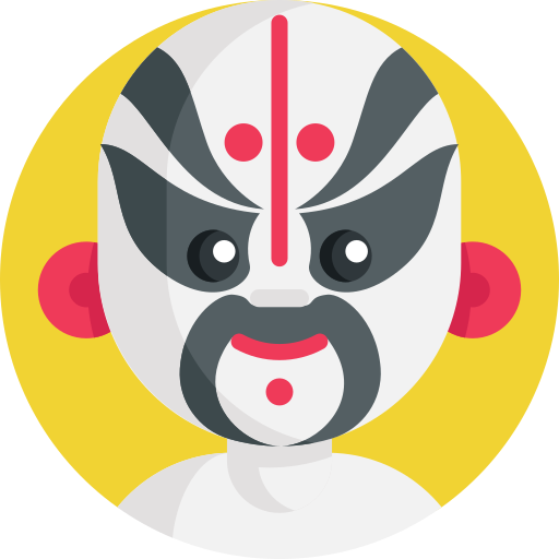 chińska maska Detailed Flat Circular Flat ikona