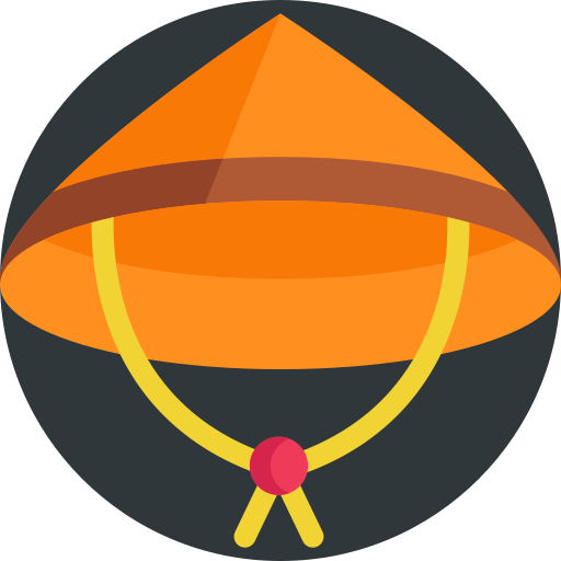 sombrero de bambú Detailed Flat Circular Flat icono