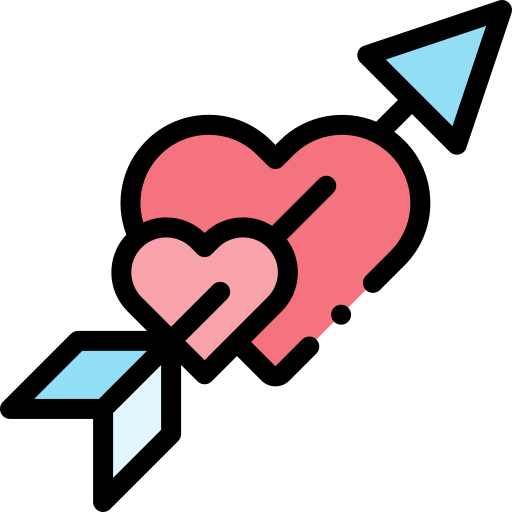 Love arrow Detailed Rounded Lineal color icon