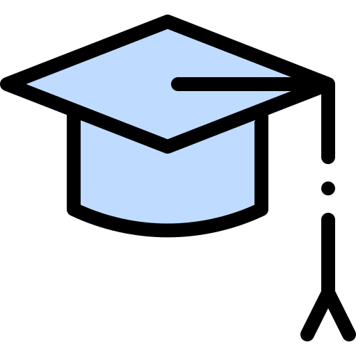 chapeau de remise de diplôme Detailed Rounded Lineal color Icône