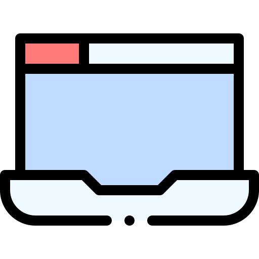 노트북 Detailed Rounded Lineal color icon