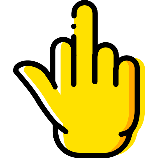 Middle finger Basic Miscellany Yellow icon