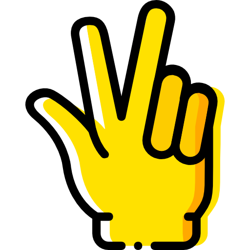 gesto de mão Basic Miscellany Yellow Ícone