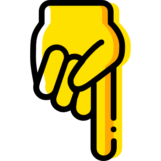Pointing down Basic Miscellany Yellow icon