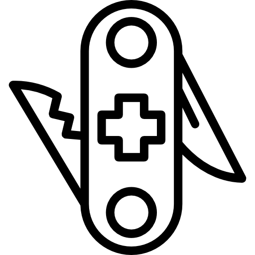 cuchillo del ejército suizo Basic Miscellany Lineal icono
